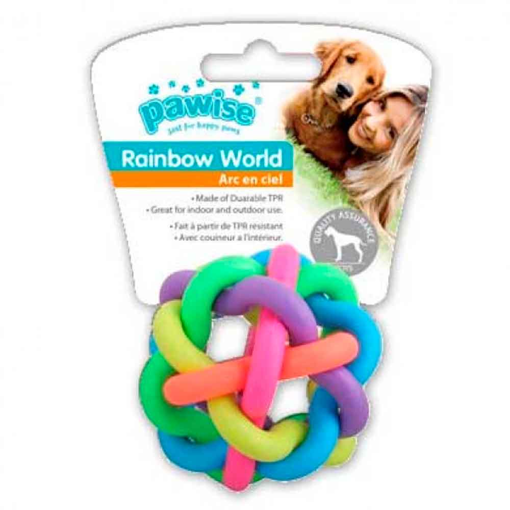 Pawise Rainbow World Örgü Top Köpek Oyuncağı 7,5 Cm